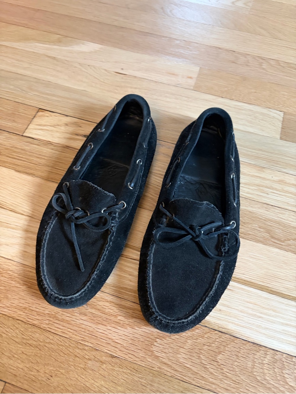 Quoddy Black Suede Driver Mocs / Boat Shoes (10)